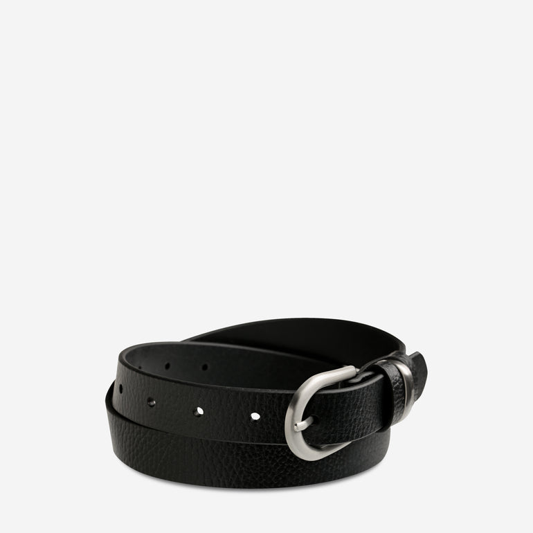 Status Anxiety Over and Over Women's Leather Belt Black / Silver