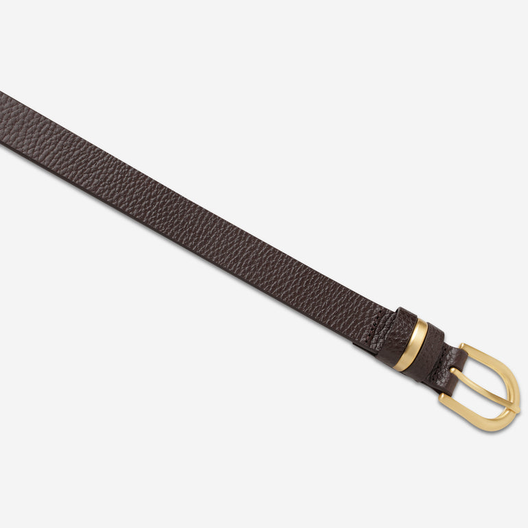 Status Anxiety Over and Over Women's Leather Belt Choc / Gold