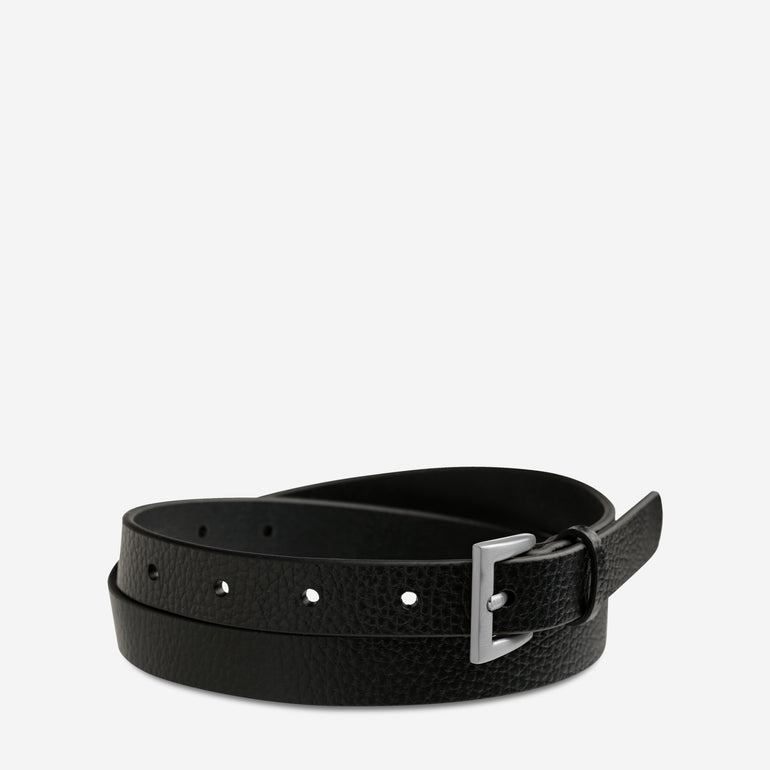 Status Anxiety ‘Part of Me’ Women's Leather Belt Black / Silver