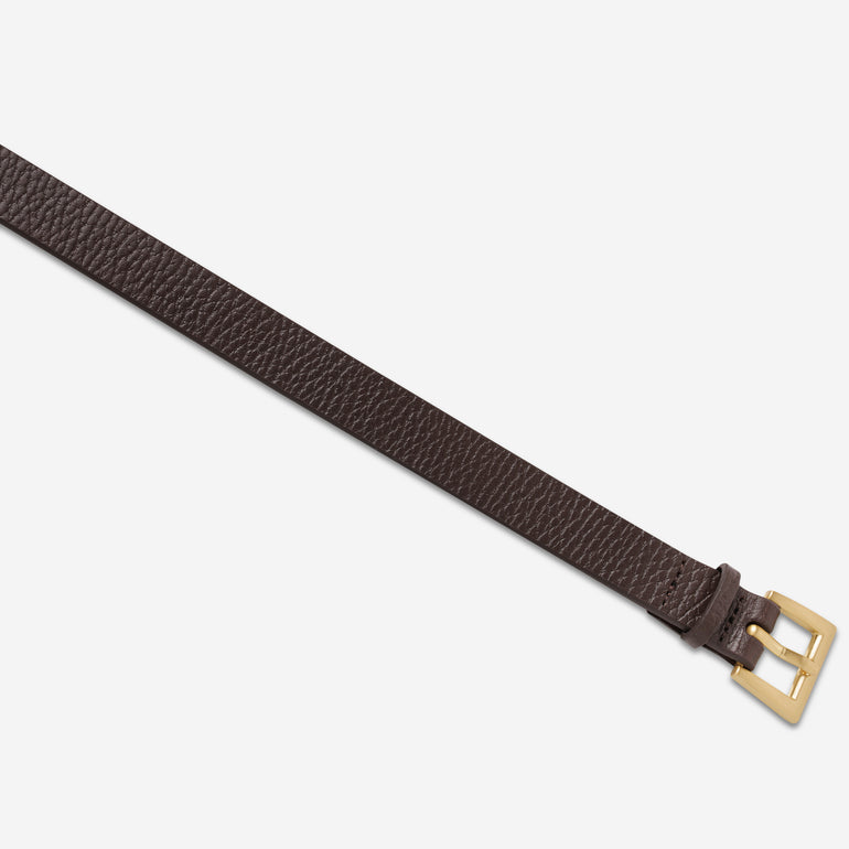 Status Anxiety ‘Part of Me’ Women's Leather Belt Choc / Gold