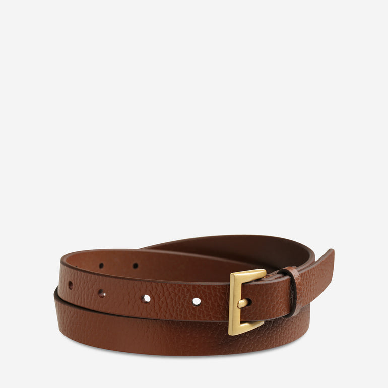 Status Anxiety ‘Part of Me’ Women's Leather Belt Tan / Gold
