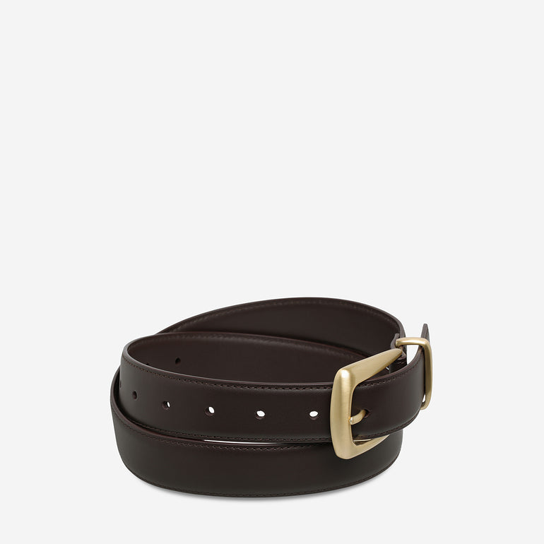 Status Anxiety Some time later Women's Leather Belt Choc/Gold