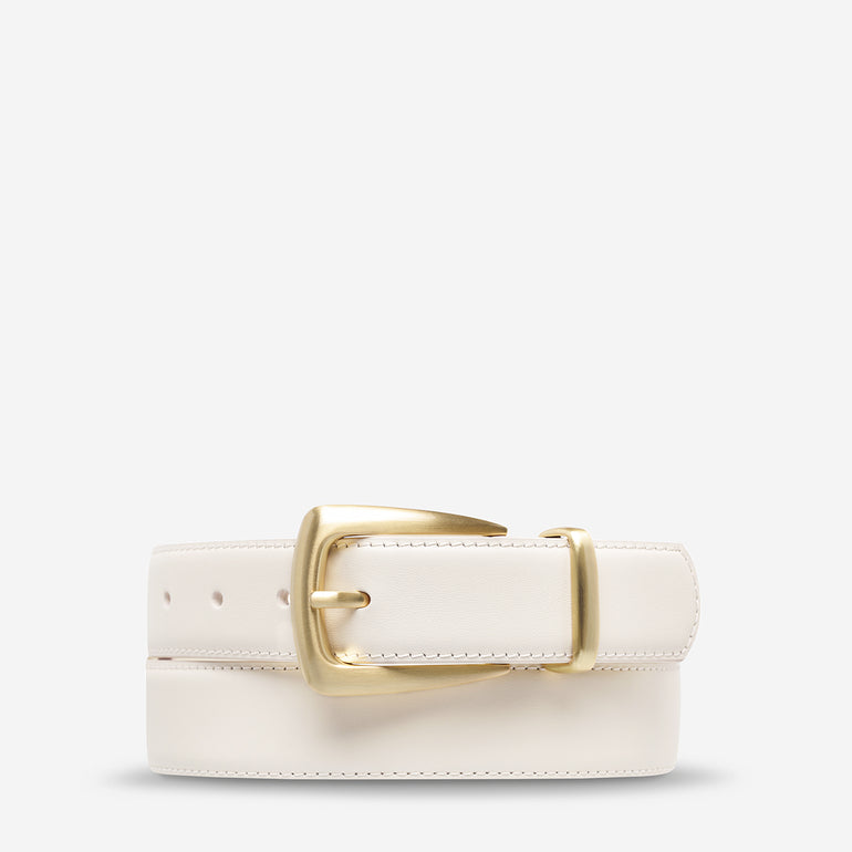 Status Anxiety Some time later Women's Leather Belt Ivory/Gold