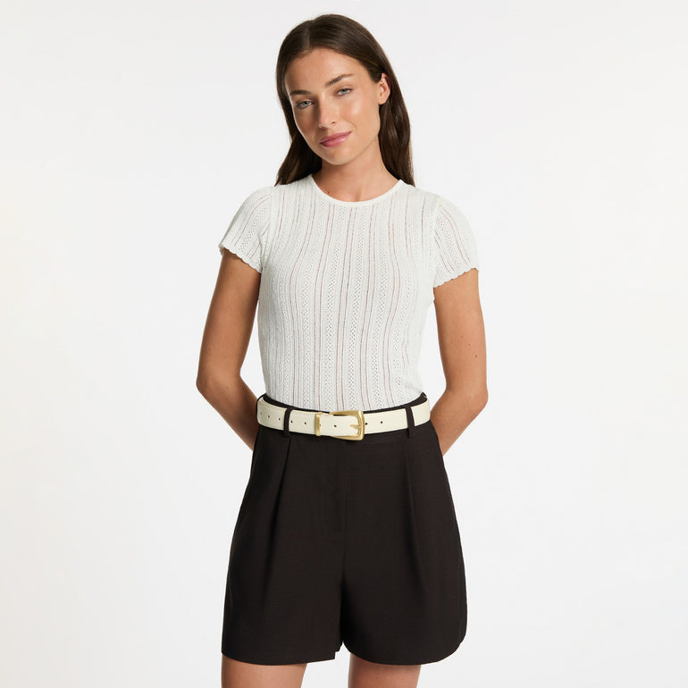 Status Anxiety Some time later Women's Leather Belt Ivory/Gold