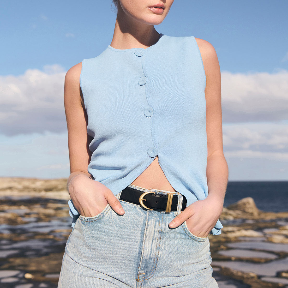 Status Anxiety Under Your Spell Women's Leather Belt Black/Gold