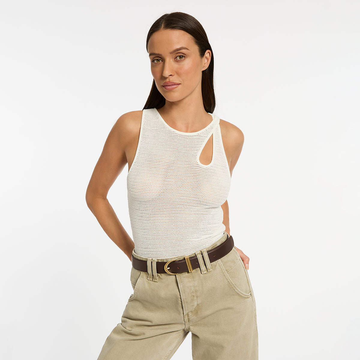 Status Anxiety Under Your Spell Women's Leather Belt Choc/Gold