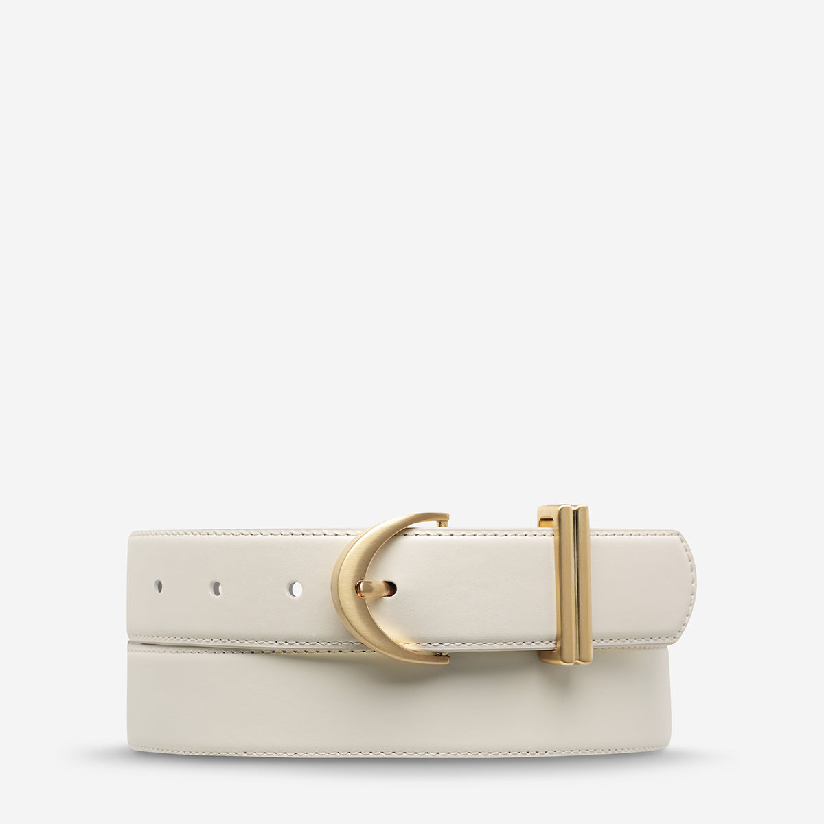 Status Anxiety Under Your Spell Women's Leather Belt Ivory/Gold