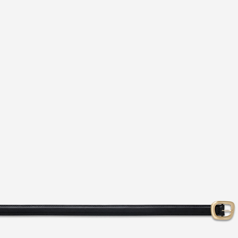 Status Anxiety Where it Leads Women's Leather Belt Black/Gold