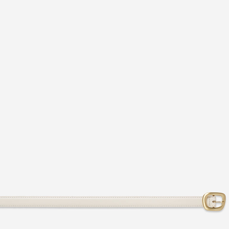 Status Anxiety Where it Leads Women's Leather Belt Ivory/Gold
