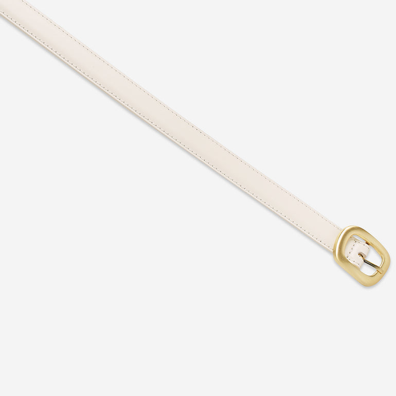 Status Anxiety Where it Leads Women's Leather Belt Ivory/Gold
