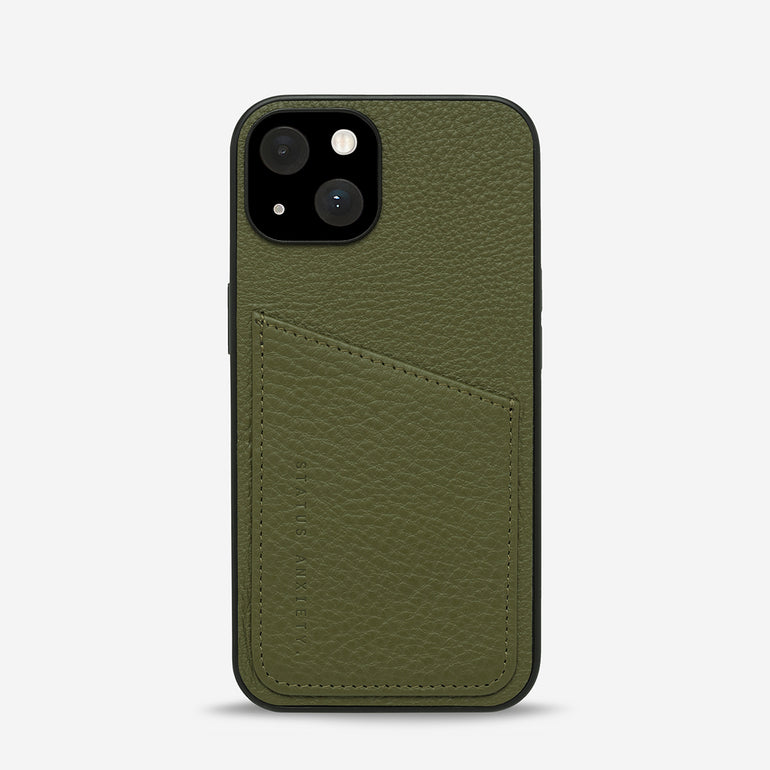 Status Anxiety Who's Who Leather iPhone Cases Khaki