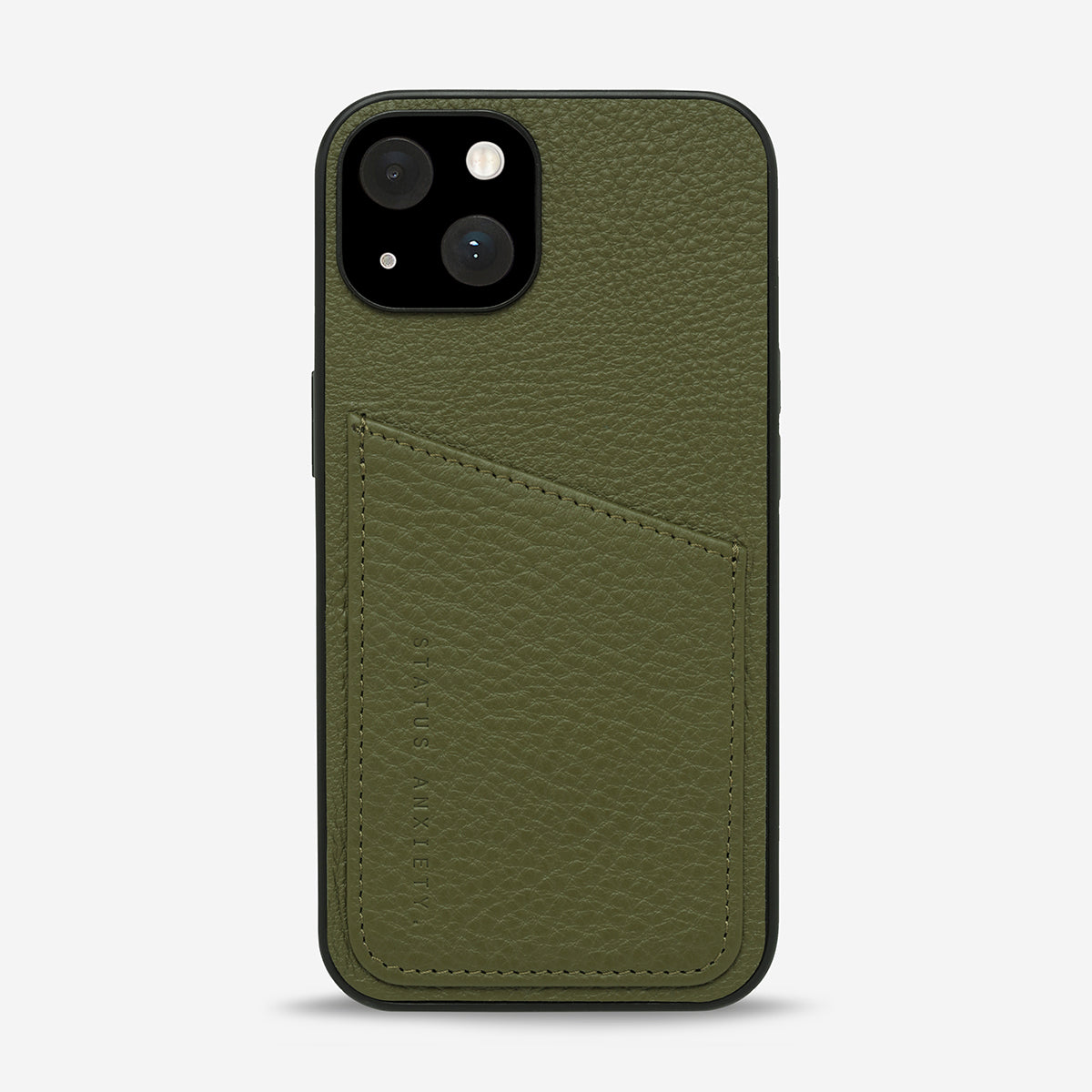 Status Anxiety Who's Who Leather iPhone Cases Khaki