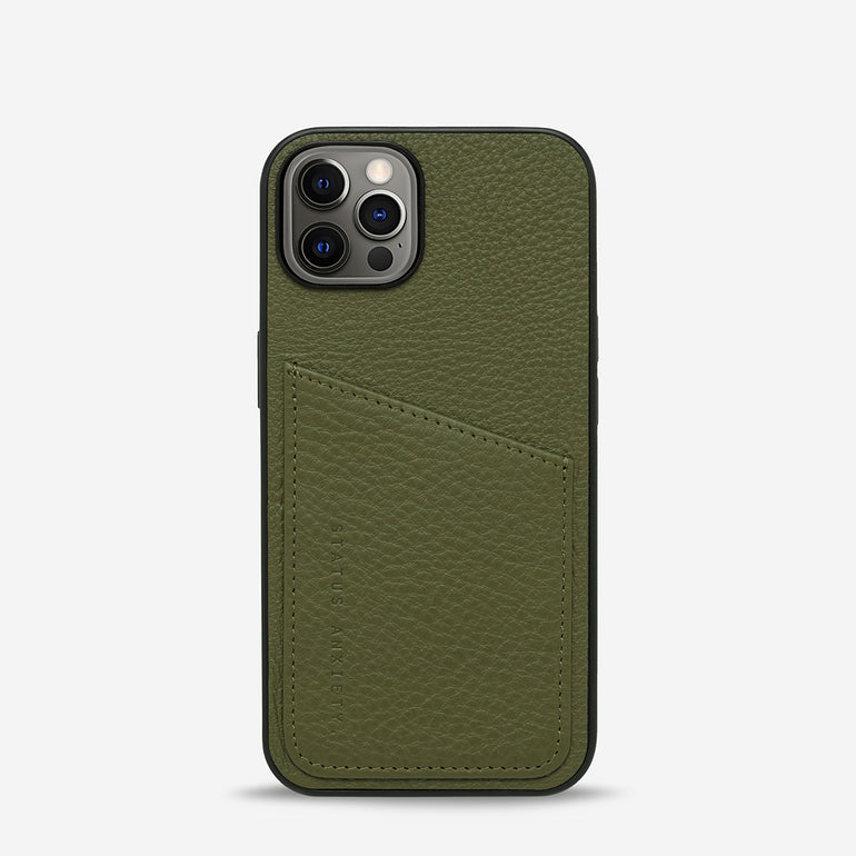 Status Anxiety Who's Who Leather iPhone Cases Khaki