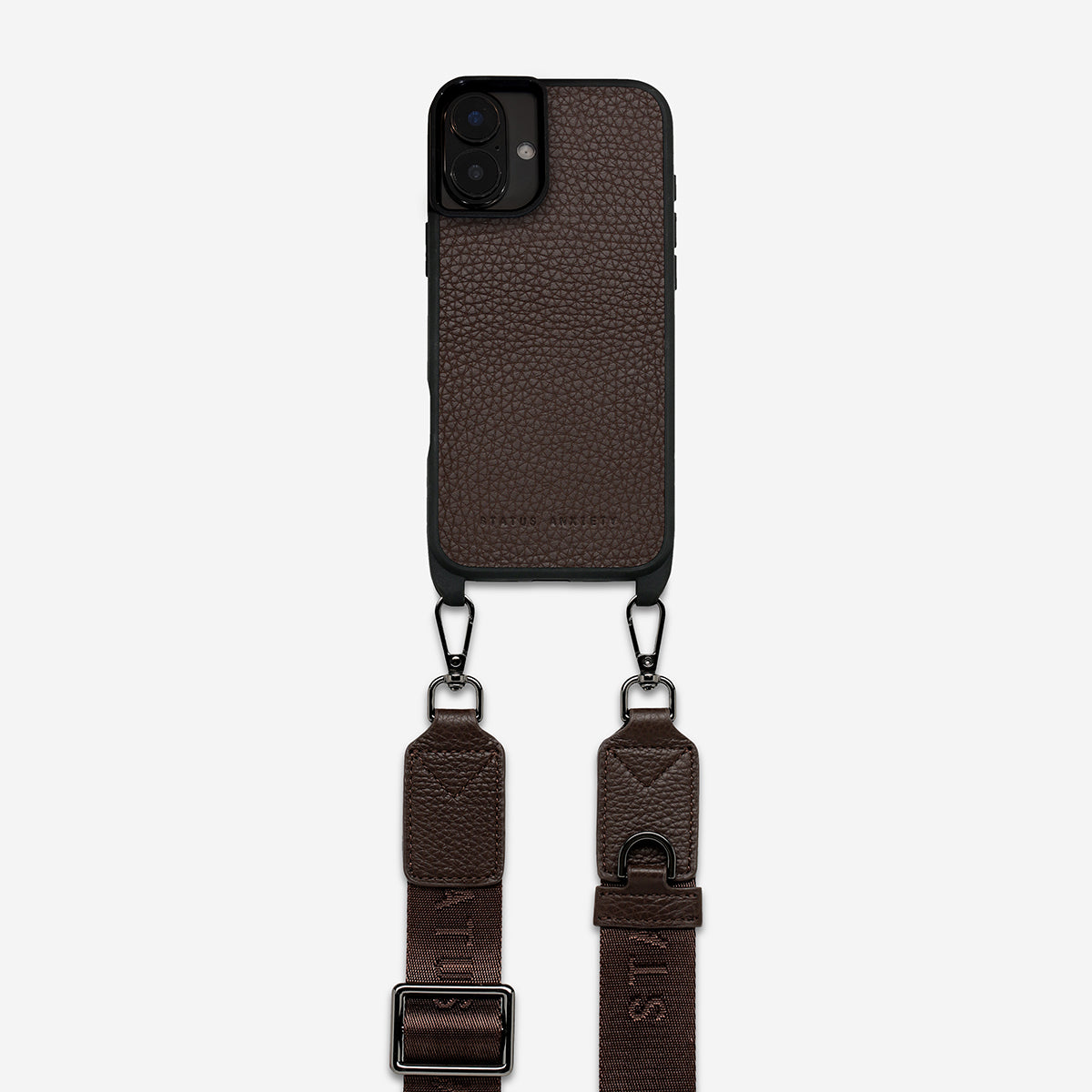 Status Anxiety Enough To Leave Leather iPhone Case Cocoa