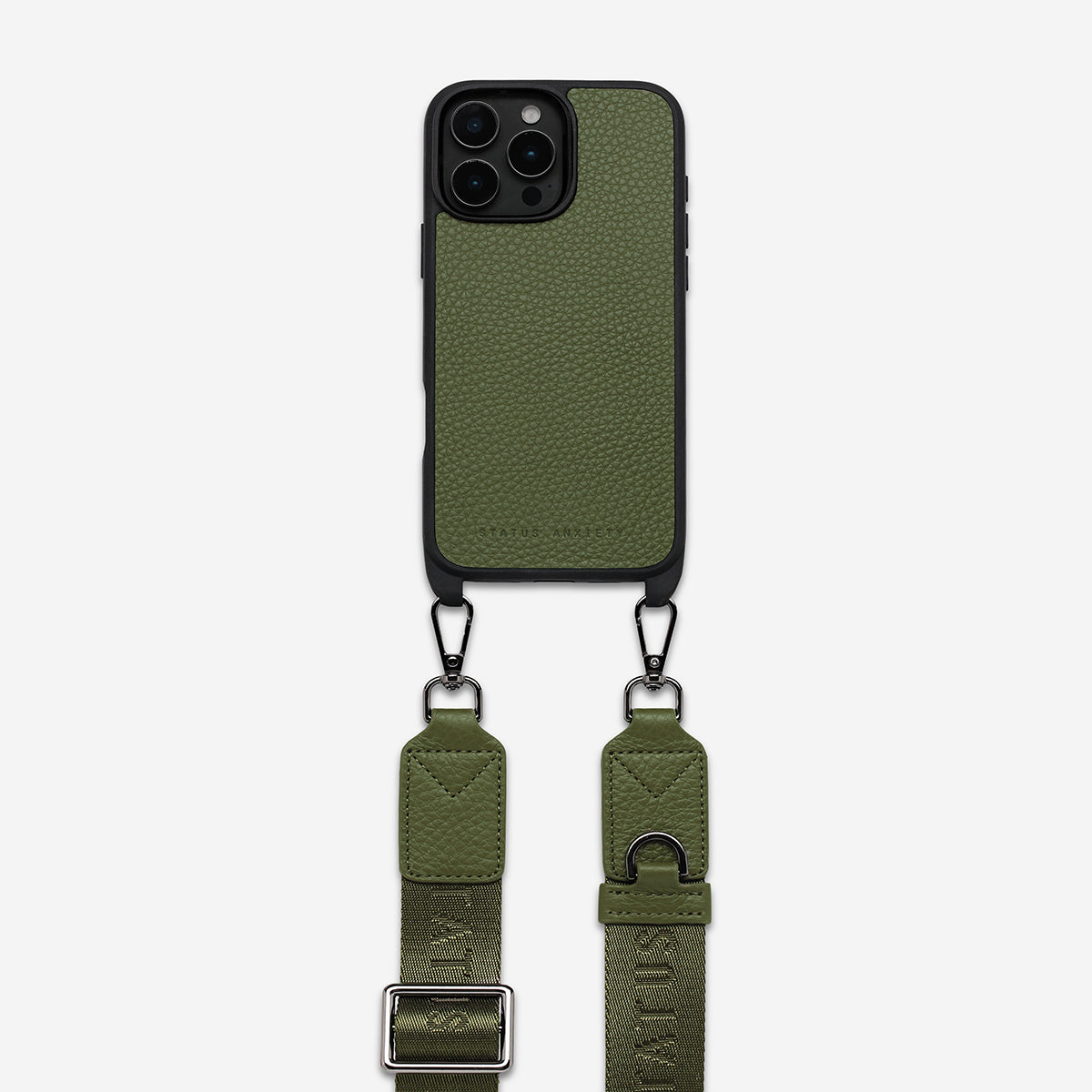 Status Anxiety Enough To Leave Leather iPhone Case Khaki