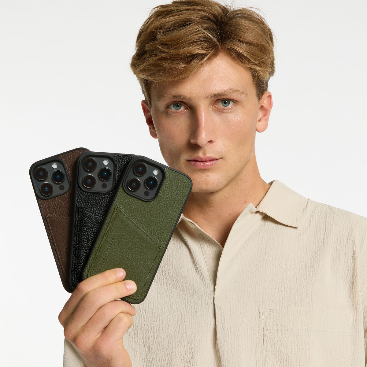 Status Anxiety Who's Who Black Leather iPhone Cases For Men