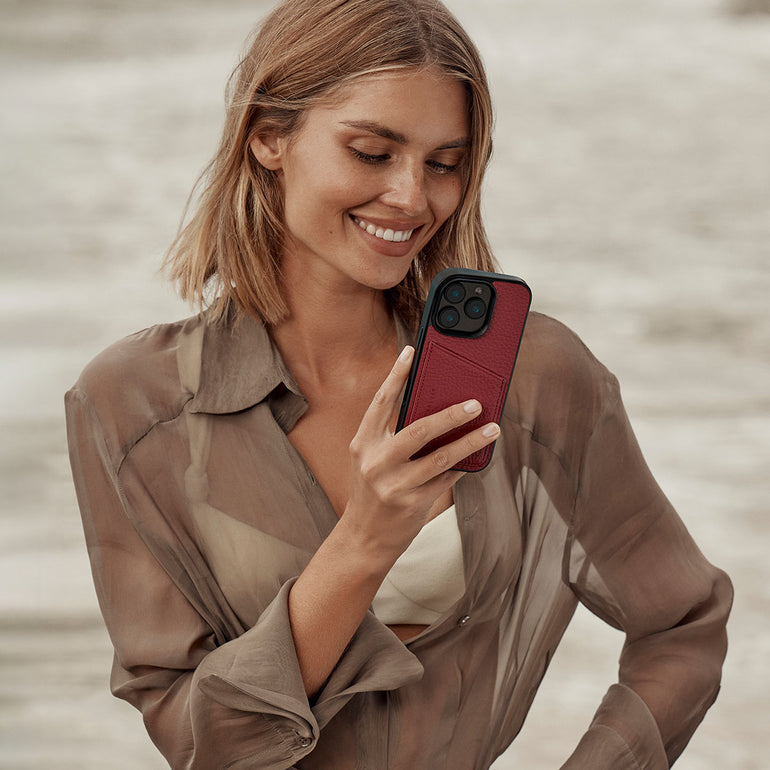 Status Anxiety Who's Who Leather iPhone Cases Rouge