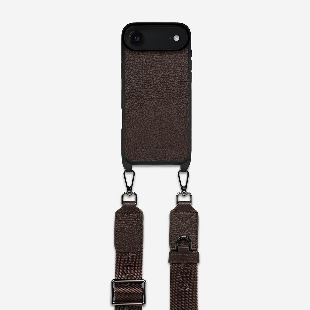 Status Anxiety Enough To Leave Leather iPhone Case Cocoa