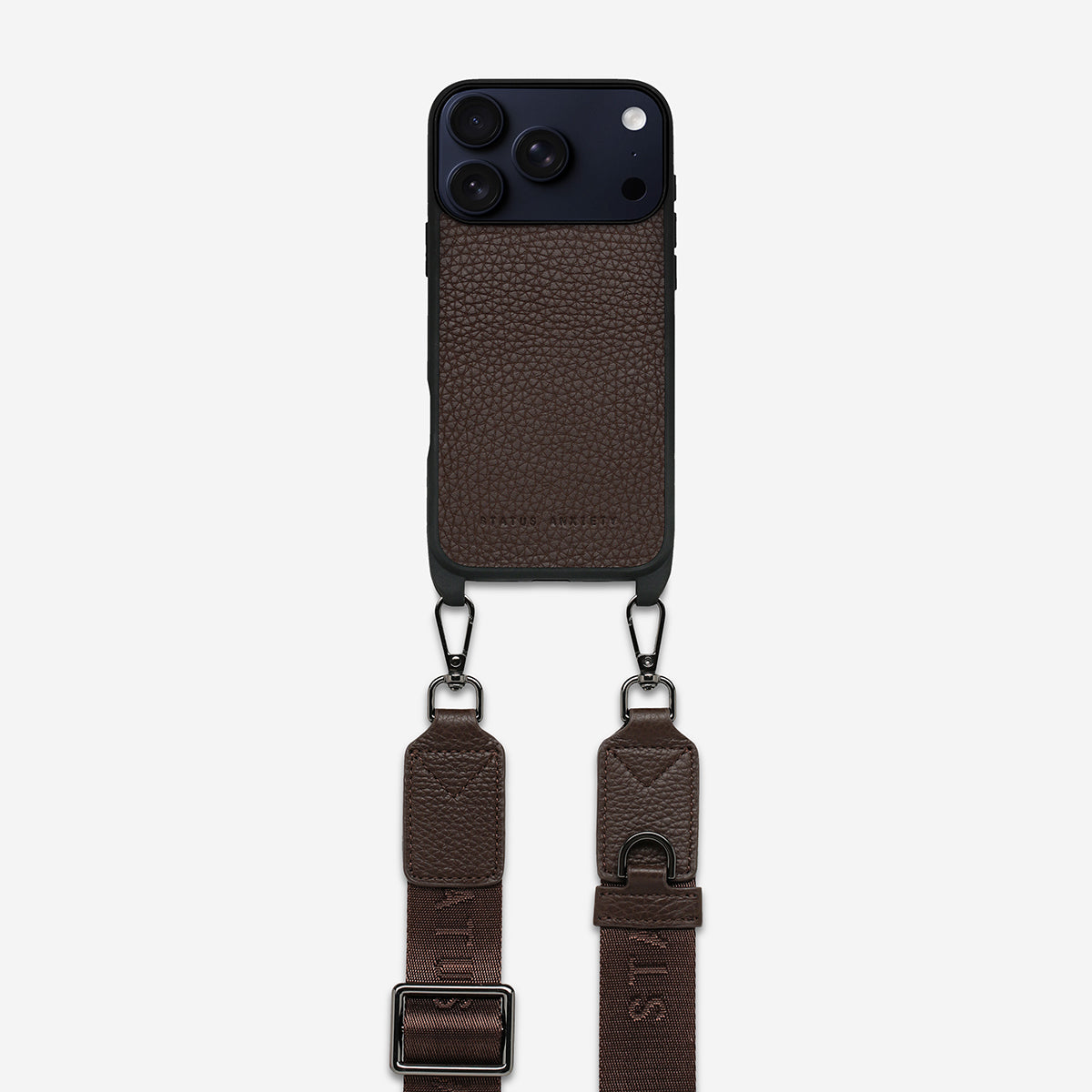 Status Anxiety Enough To Leave Leather iPhone Case Cocoa