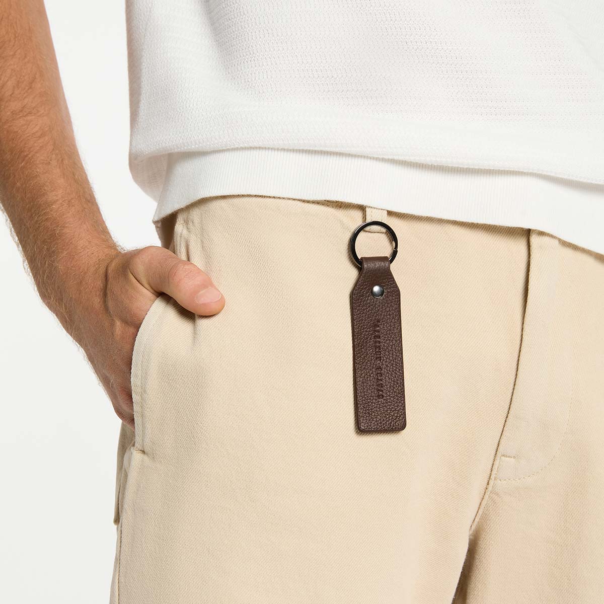 Status Anxiety Make Your Move Leather Keyring Cocoa