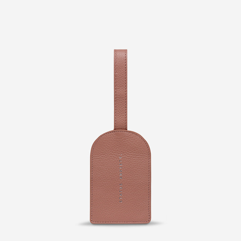 Status Anxiety Found You Leather Luggage Tag Dusty Rose