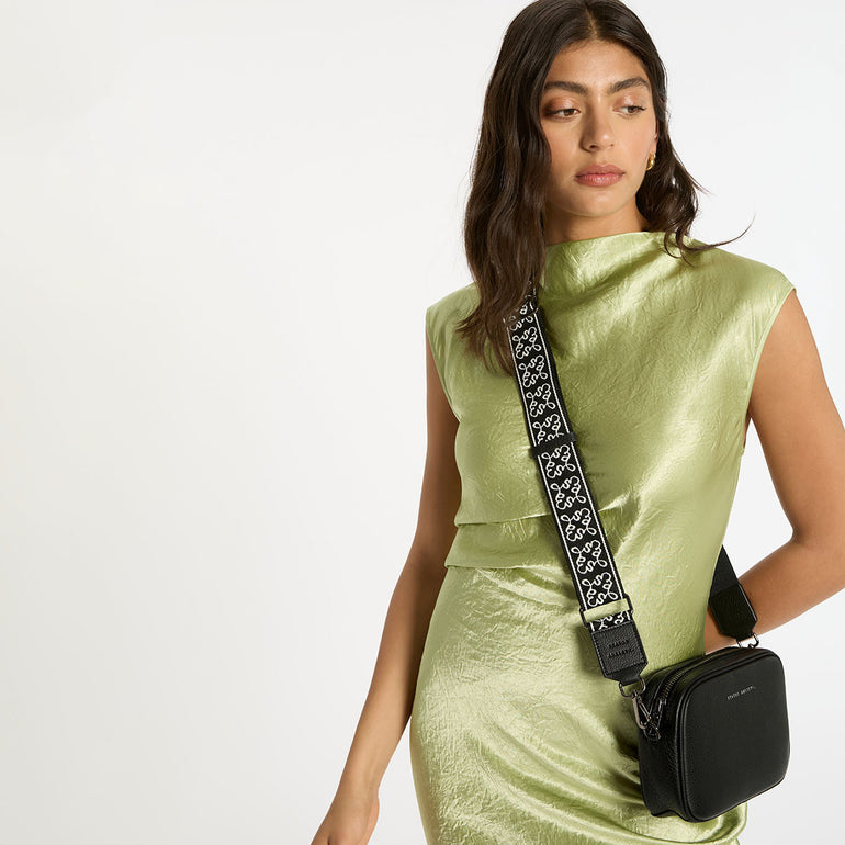 Status Anxiety Black Jacquard Strap for Bags