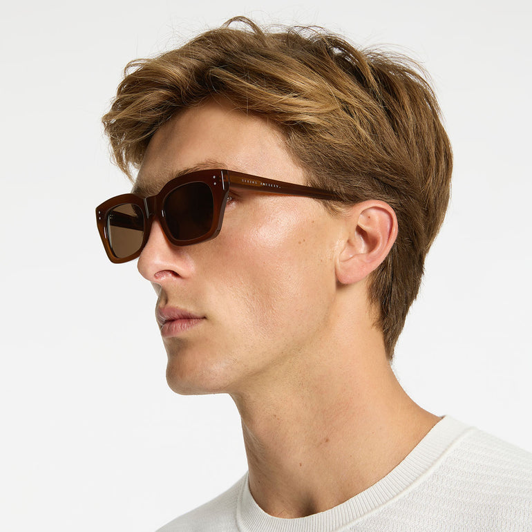 Status Anxiety Antagonist brown sunglasses for men