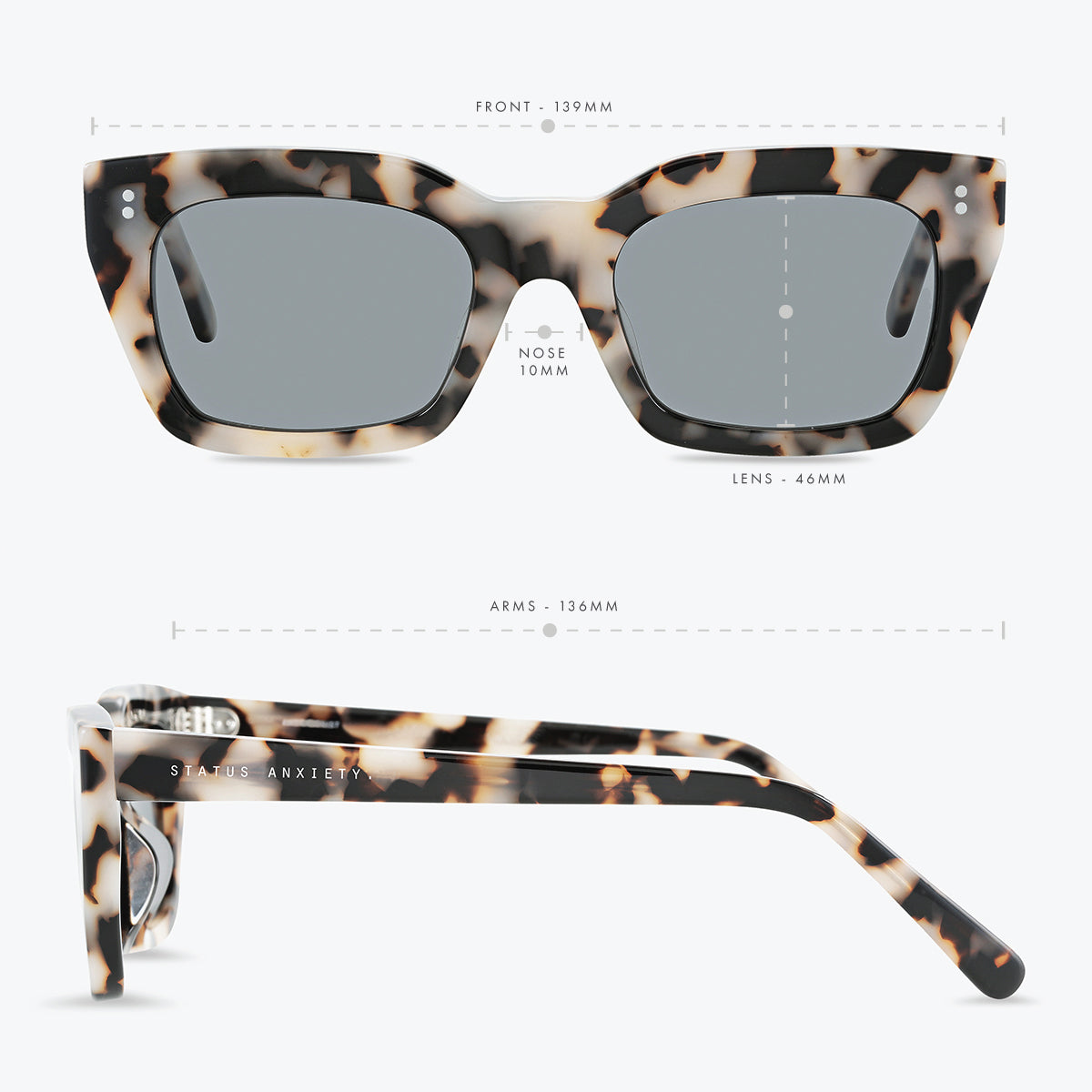 Status Anxiety Antagonist Sunglasses White Tort