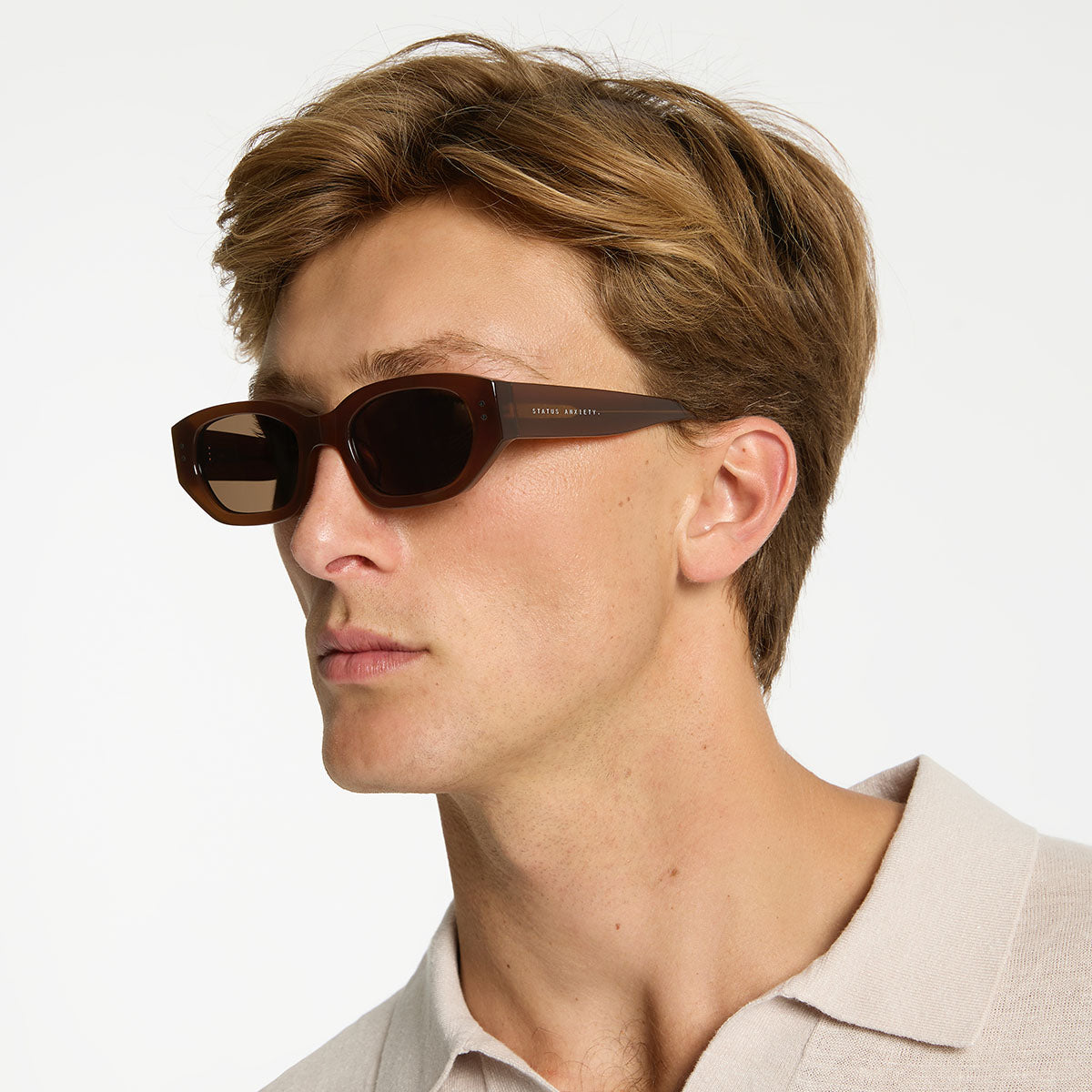 Status Anxiety Luna Brown Sunglasses For Men