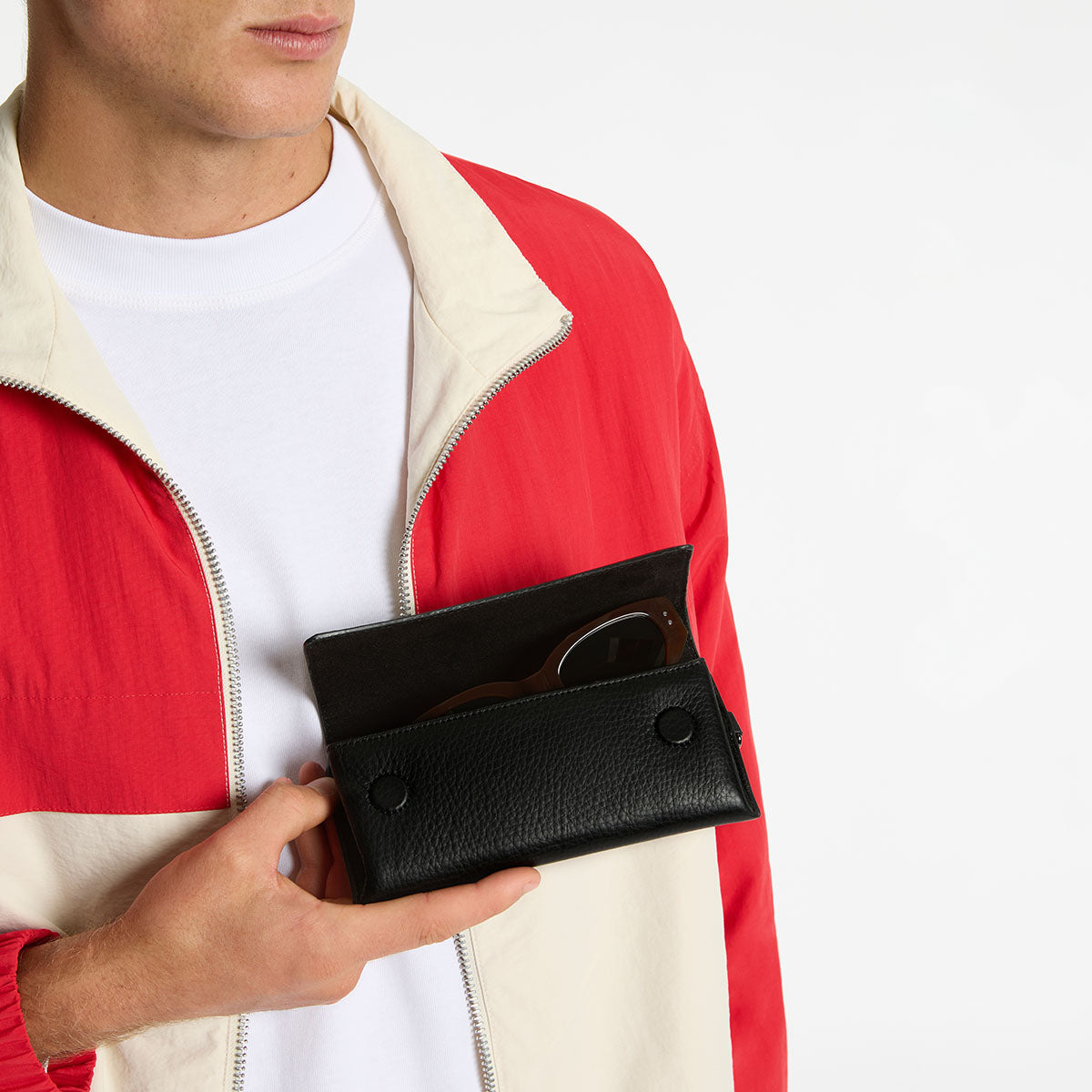 Status Anxiety ‘Into The Ether’ Leather Sunglasses Case Black