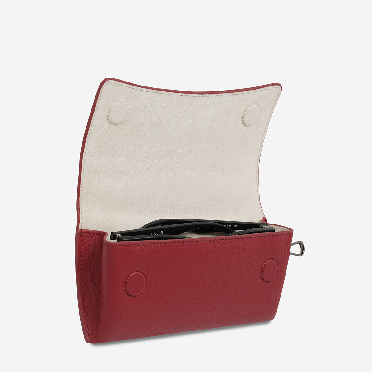Status Anxiety ‘Into The Ether’ Leather Sunglasses Case Rouge