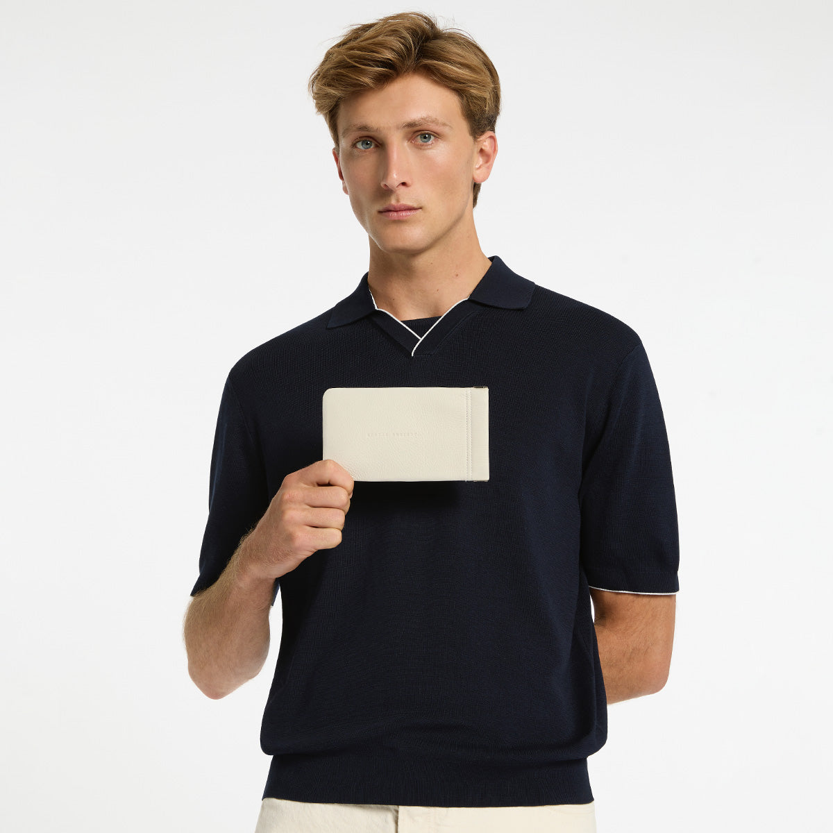 Status Anxiety Keepsake Leather Glasses Pouch Chalk