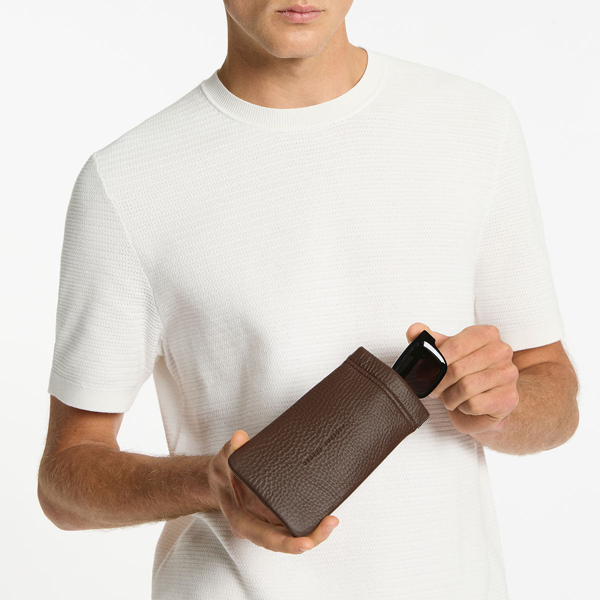 Status Anxiety Keepsake Leather Glasses Pouch Cocoa