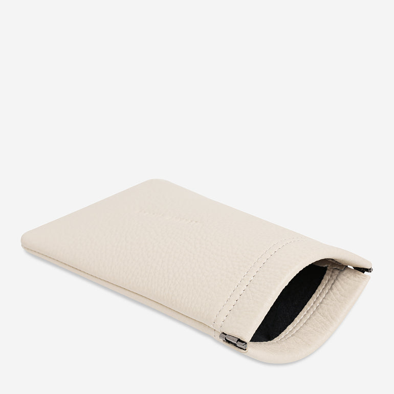 Status Anxiety Keepsake Leather Glasses Pouch Oat