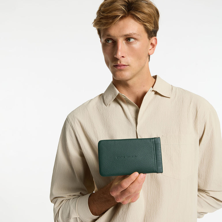 Status Anxiety Keepsake Leather Glasses Pouch Teal