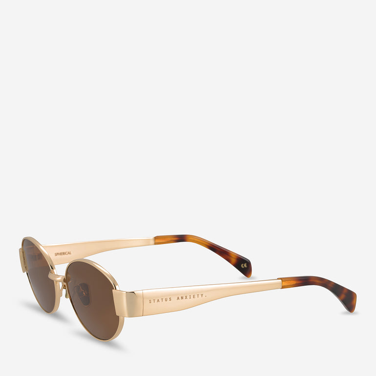 Status Anxiety Spherical Sunglasses Gold