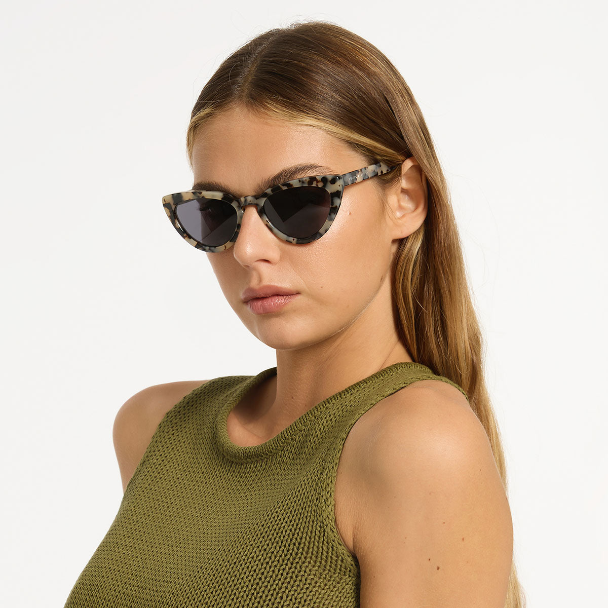 Status Anxiety Villain Sunglasses White Tort