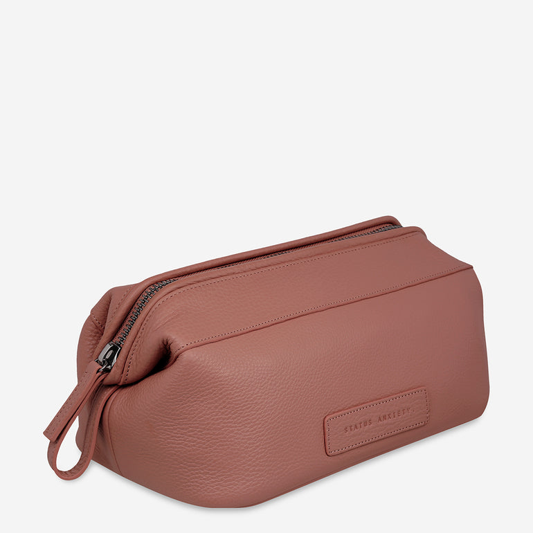 Status Anxiety Liability Leather Toiletry Bag Dusty Rose