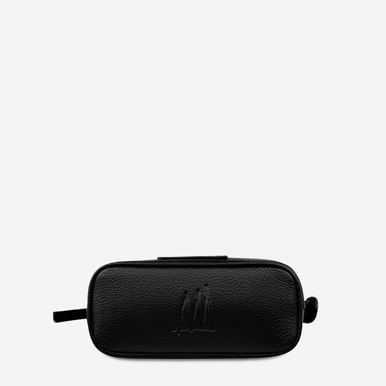 Status Anxiety Thinking of a Place Leather Toiletry Bag Black