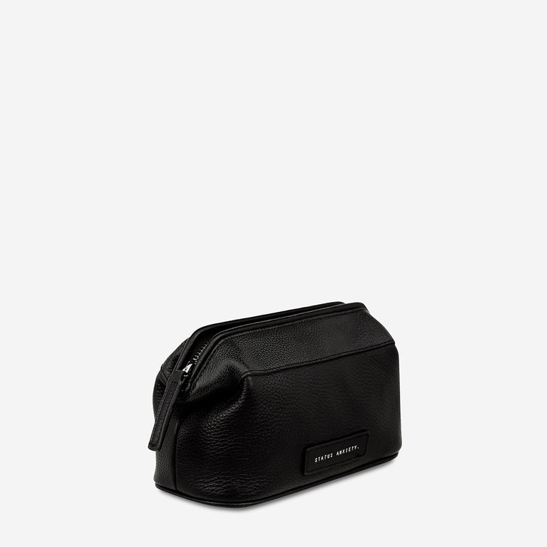 Status Anxiety Thinking of a Place Leather Toiletry Bag Black