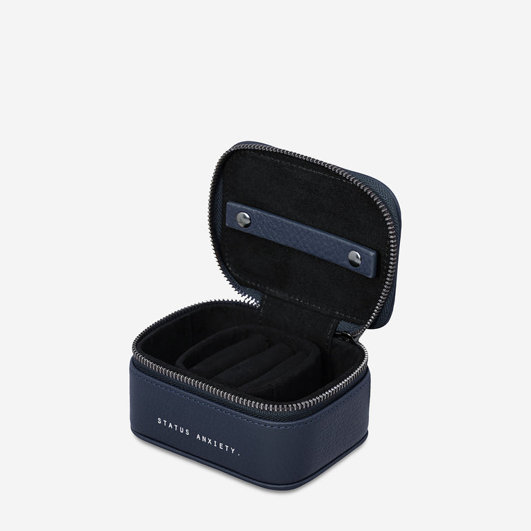 Status Anxiety Heartbreaker Leather Jewellery Case Midnight Blue