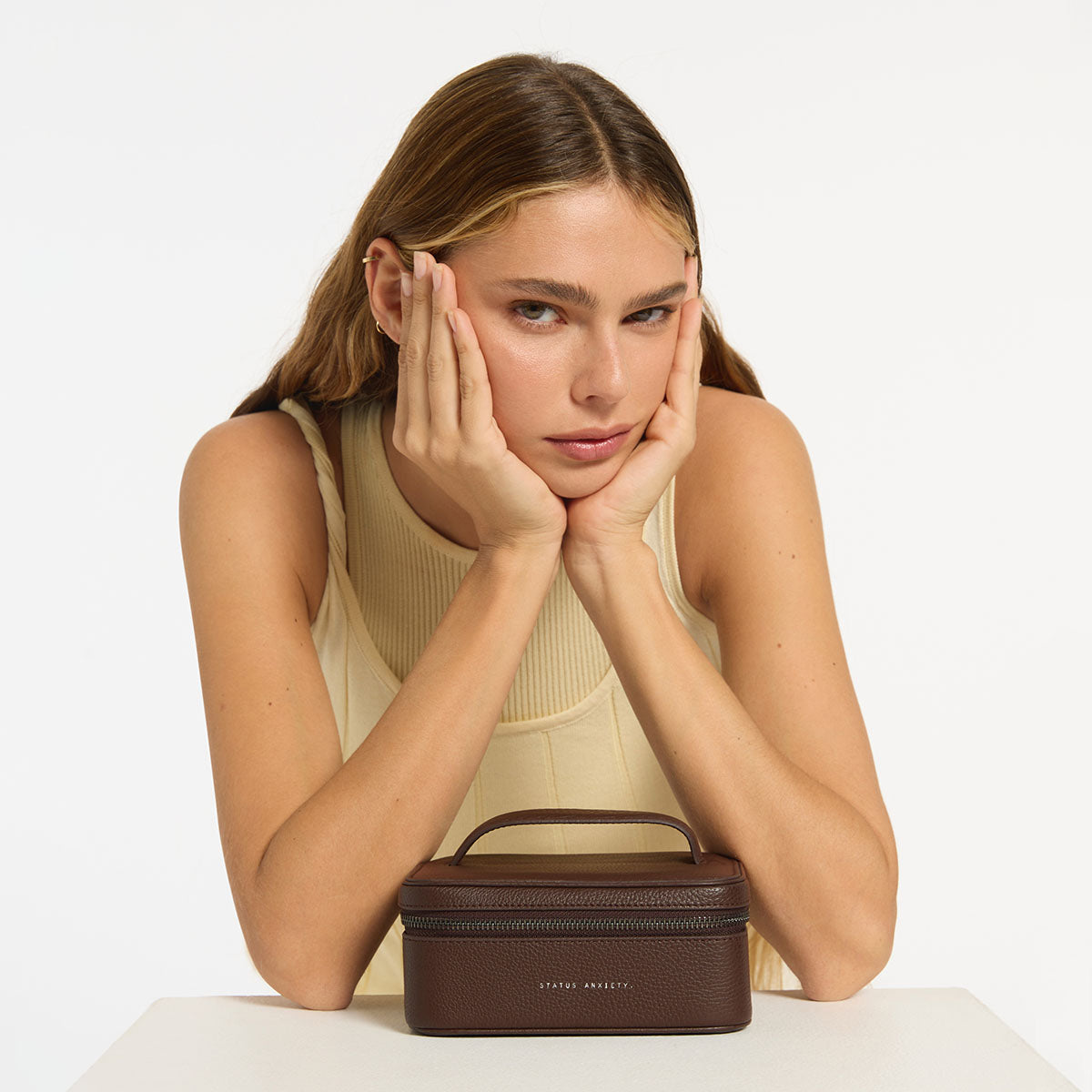 Status Anxiety Shining Armour Leather Case Cocoa