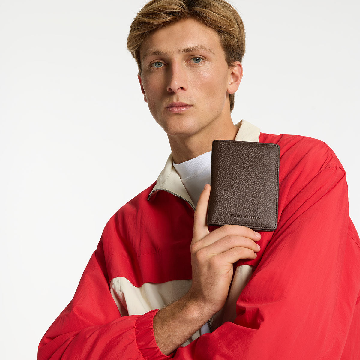 Status Anxiety In Transit Cocoa Leather Passport Wallet For Men