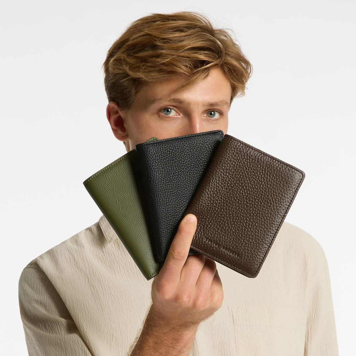 Status Anxiety In Transit Black Leather Passport Wallet For Men