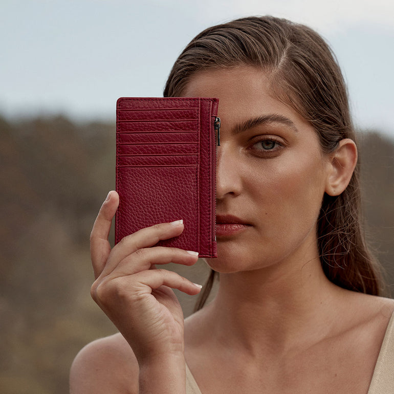 Status Anxiety Avoiding Things Women's Leather Wallet Rouge