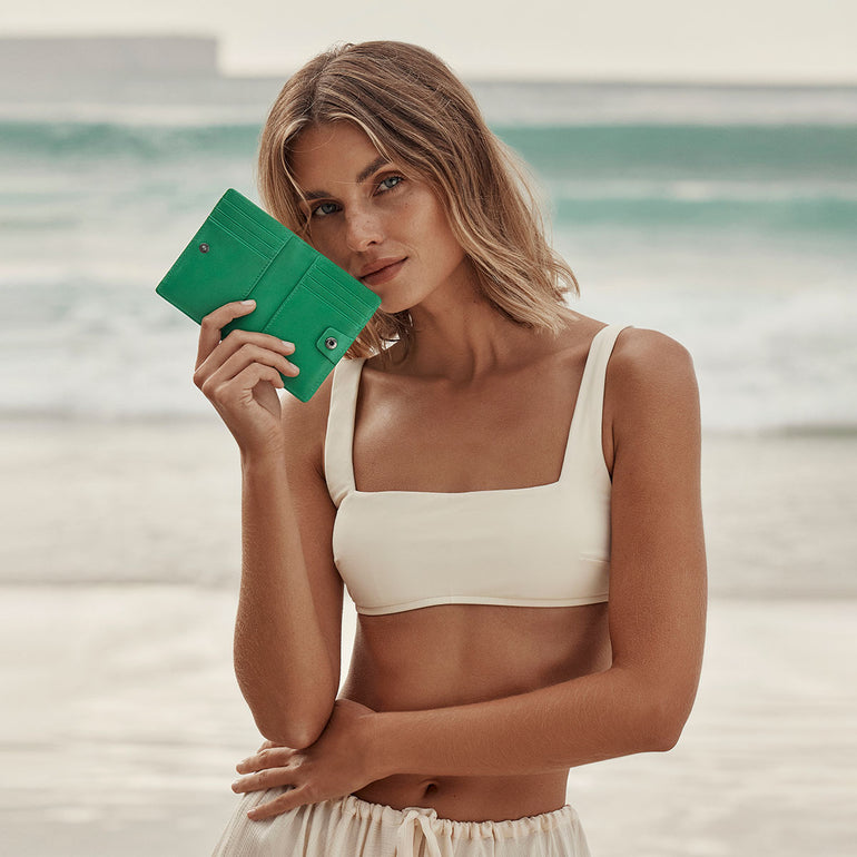 Status Anxiety Easy Does It Women's Leather Wallet Emerald Nappa