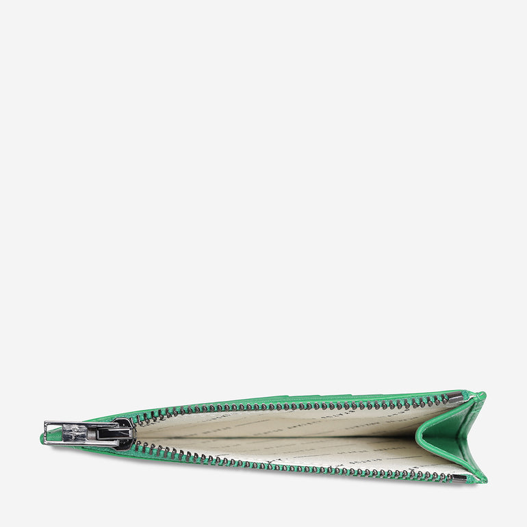 Status Anxiety Gone Again Leather Wallet Emerald Nappa