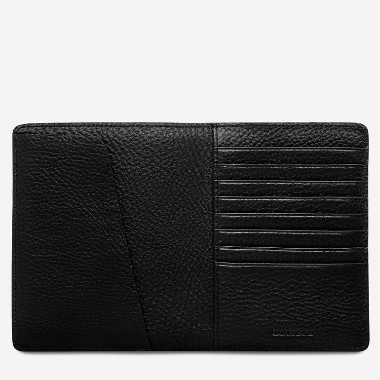 Status Anxiety In Transit Leather Passport Wallet Black