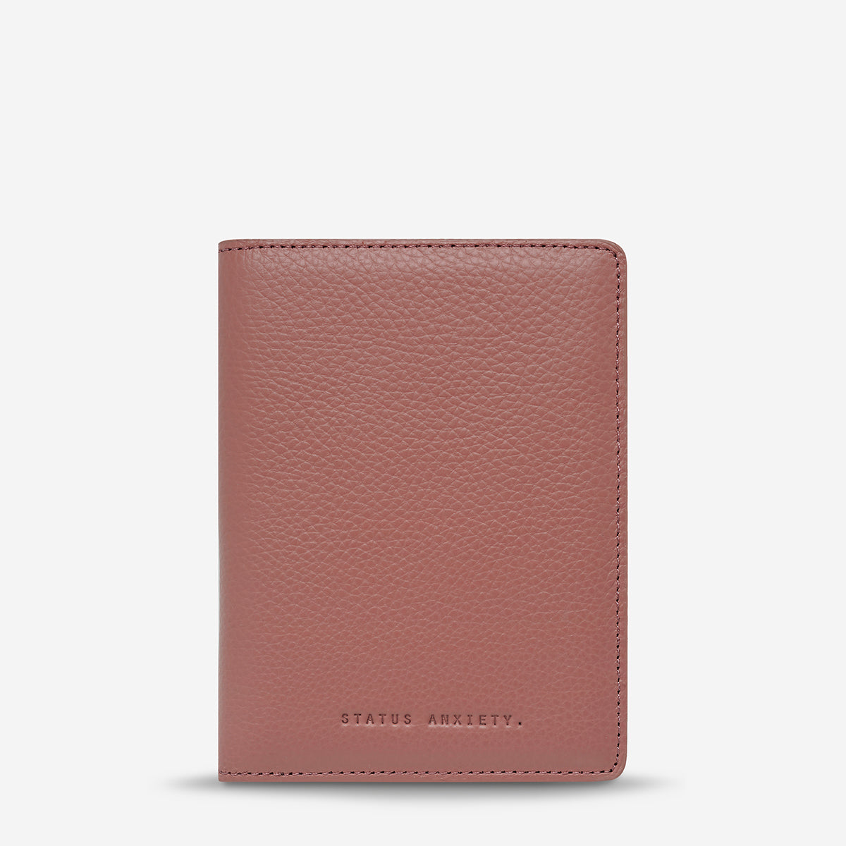 Status Anxiety In Transit Leather Passport Wallet Dusty Rose