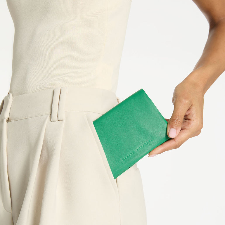 Status Anxiety Is Now Better Women's Leather Wallet Emerald Nappa